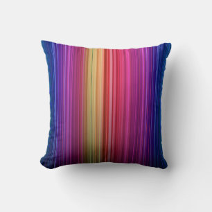 Colorful Acrylic Vertical Rainbow Pattern   Throw Pillow