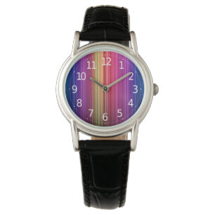 Colorful Acrylic Vertical Rainbow Pattern   Watch