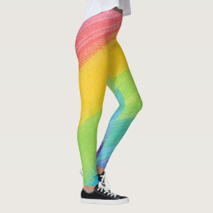 Colorful Acrylic Watercolor Rainbow Pattern   Leggings