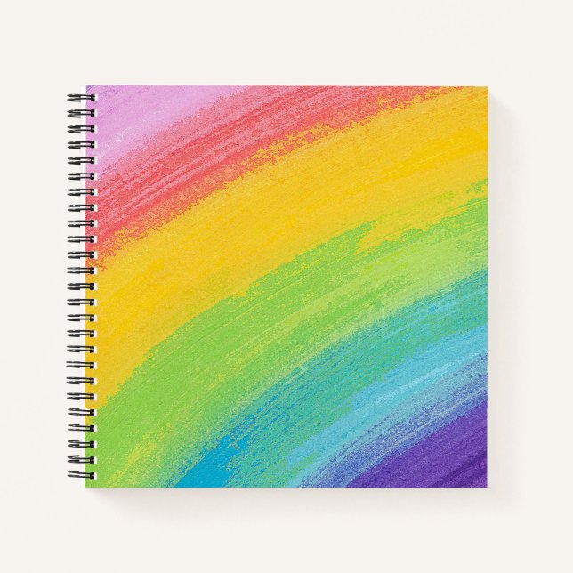 Colorful Acrylic Watercolor Rainbow Pattern | Notebook (Front)