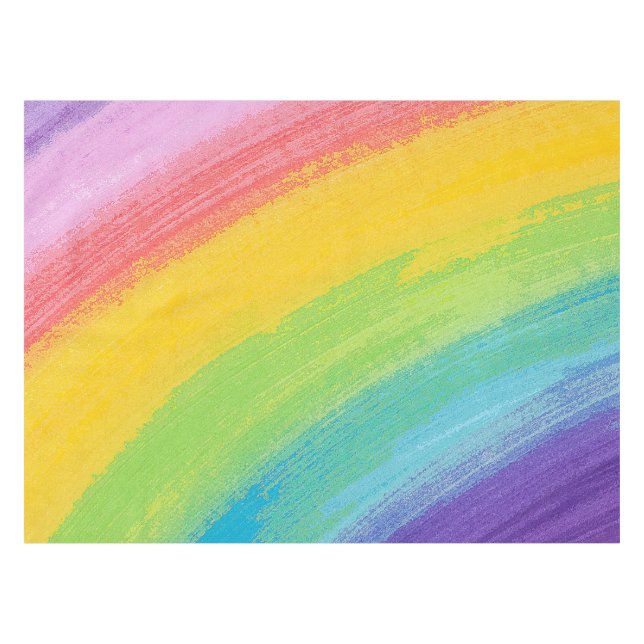 Colorful Acrylic Watercolor Rainbow Pattern | Tablecloth (Front (Horizontal))