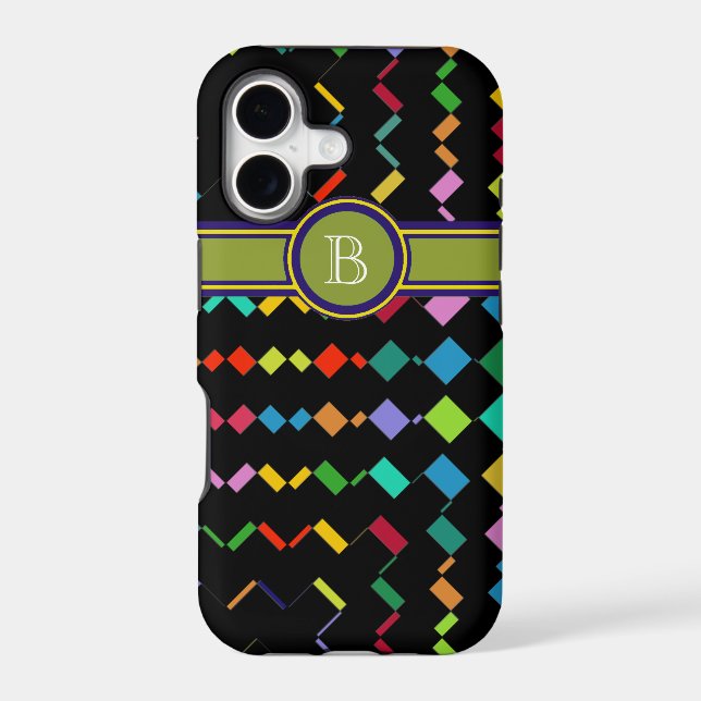 colorful add initial geometric iphone case (Back)