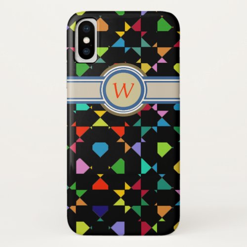 colorful add initial monogram iPhone XS case