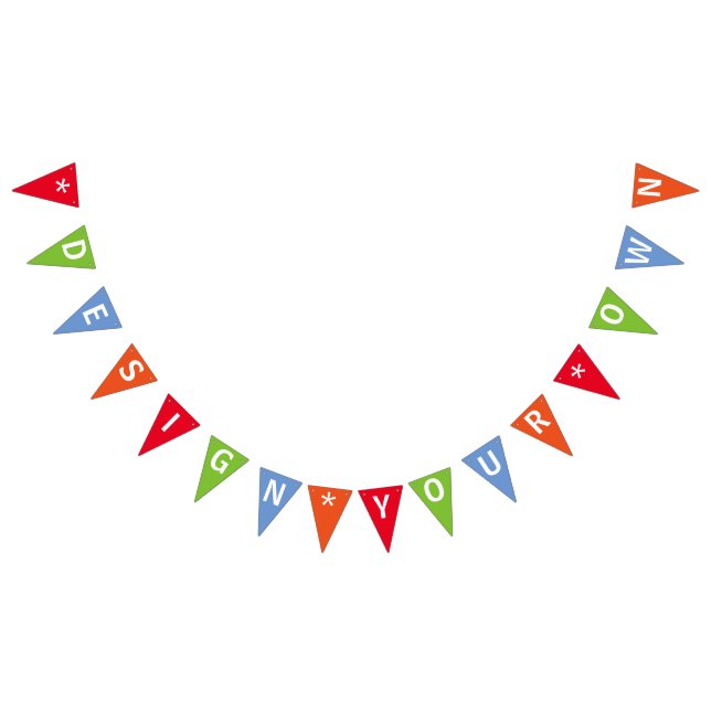 Colorful Add Text Personalized Custom Bunting Flags (All)