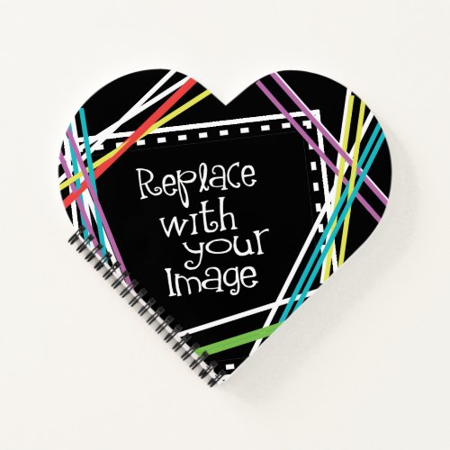 Colorful Add Your Image Abstract Heart Notebook