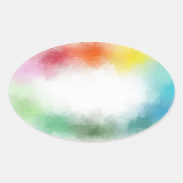Colorful Add Your Text Abstract Blank Template Oval Sticker (Front)