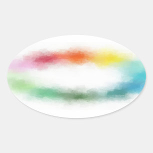 Colorful Add Your Text Abstract Blank Template Oval Sticker