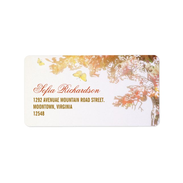 colorful address labels with tree (Front)