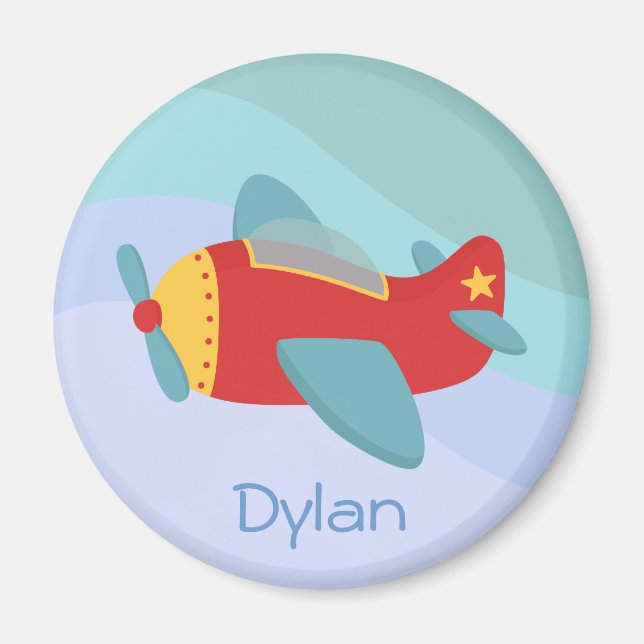 Colorful & Adorable Cartoon Aeroplane Magnet (Front)