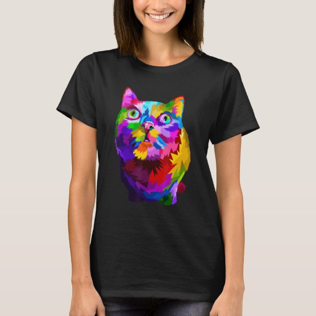 Colorful Adorable Cat Graphic 1 T-Shirt (Front)