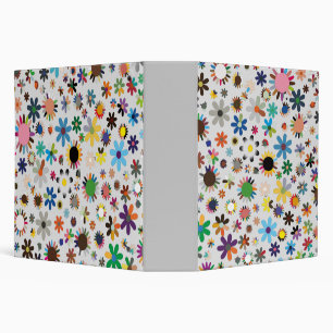 Colorful Adorable Floral Leave 3 Ring Binder