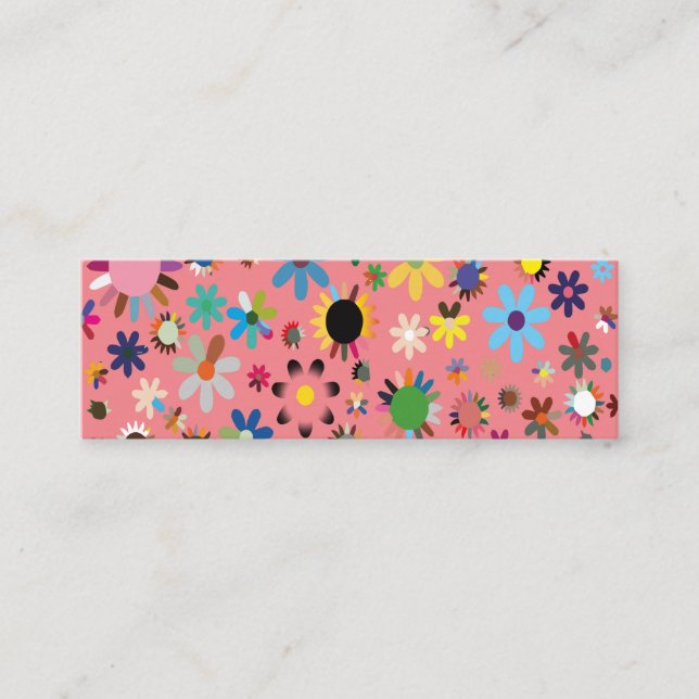 Colorful Adorable Floral Leave Calling Card (Front)