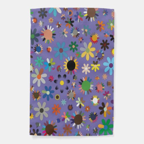 Colorful Adorable Floral Leaves Garden Flag