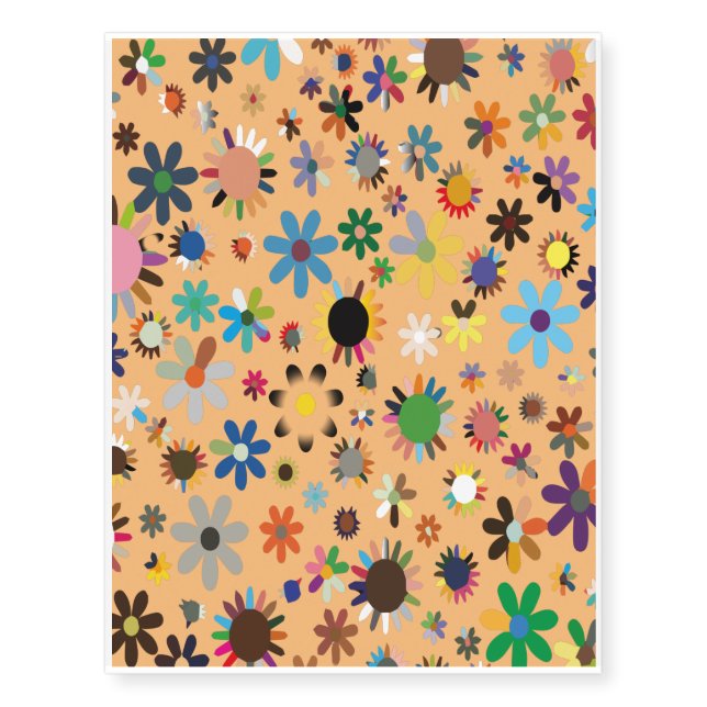 Colorful Adorable Floral Leaves Temporary Tattoos (Front)