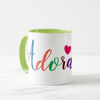 Colorful Adorable Word Print Cute Heart Fun Coffee Mug by HappyGabby at Zazzle