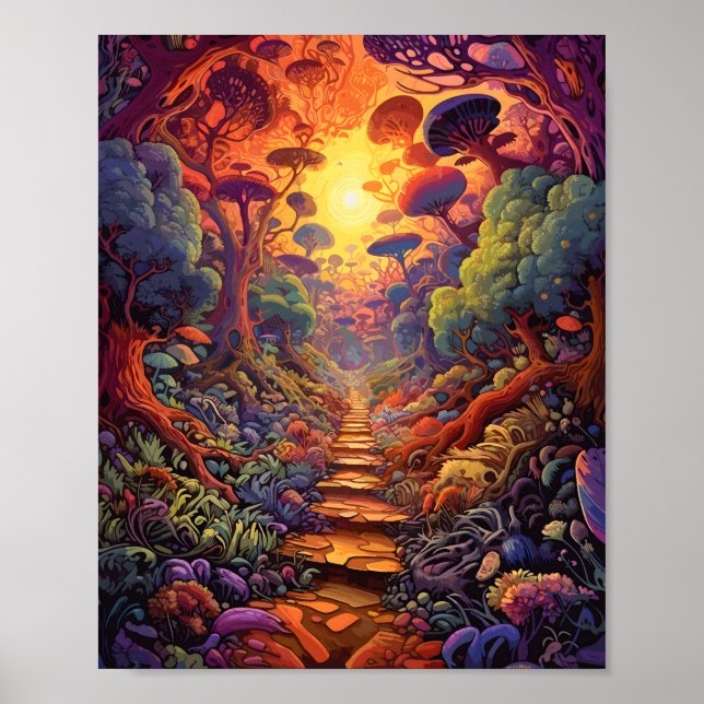 Colorful Adventure Surreal Scene Otherworldly  Poster (Front)