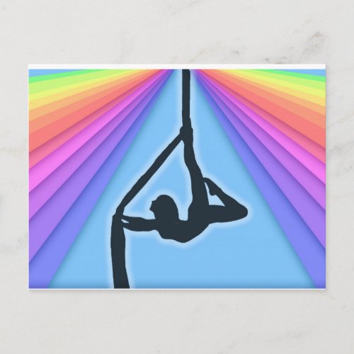 Colorful Aerial Silhouette Dancer Postcard