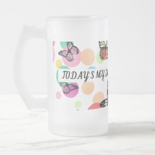 Colorful Aesthetic Butterflies   Whimsical Boho Bu Frosted Glass Beer Mug
