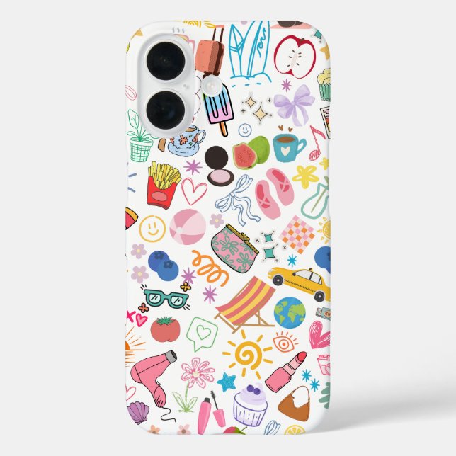 Colorful Aesthetic Doodle Phone Case (Back)