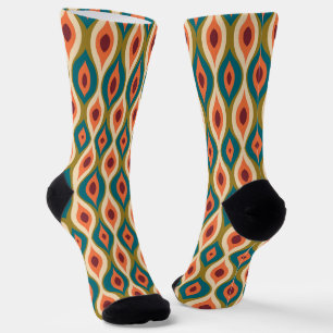 Colorful Aesthetic mid-century geometric pattern Socks