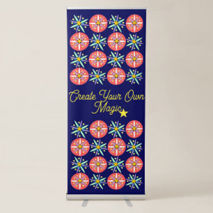 Colorful Aesthetic Starry Pattern Vertical Retract Retractable Banner