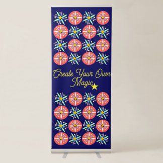 Colorful Aesthetic Starry Pattern Vertical Retract Retractable Banner
