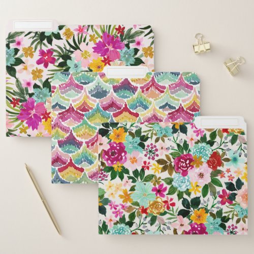 COLORFUL AF Floral File Folders