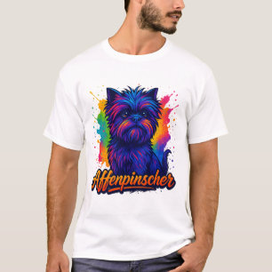 Colorful Affenpinscher Dog Vibrant Pop Art Design T-Shirt