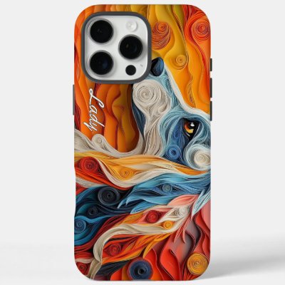 Colorful Afghan Hound Portrait iPhone 16 Pro Max Case