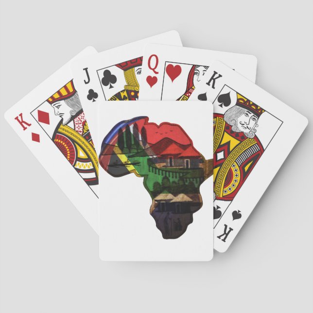 Colorful Africa map design Poker Cards (Back)