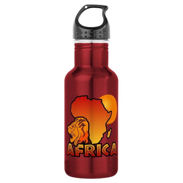 Colorful AFRICA Water Bottle (Front)