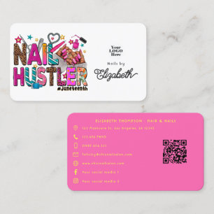 Colorful African American Juneteenth Nail Hustler Business Card