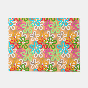 Colorful African Blob Abstract Shapes Pattern Doormat