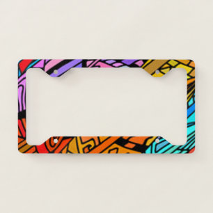 Colorful African Design License Plate Frame
