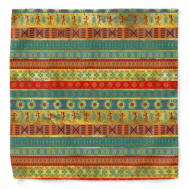 Colorful African Ethnic Tribal Pattern Bandana (Front)