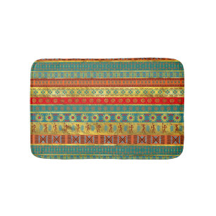 Colorful African Ethnic Tribal Pattern Bath Mat