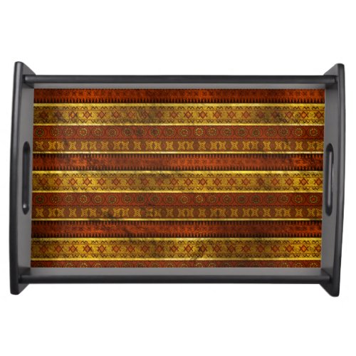 Colorful African Ethnic Tribal Pattern Serving Tray