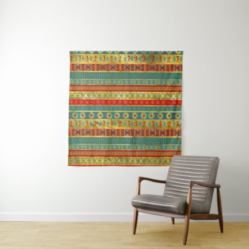 Colorful African Ethnic Tribal Pattern Tapestry