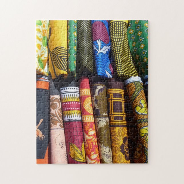 Colorful African Fabric Jigsaw Puzzle (Vertical)
