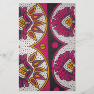 Colorful African Fabric Motif Art Print Stationery