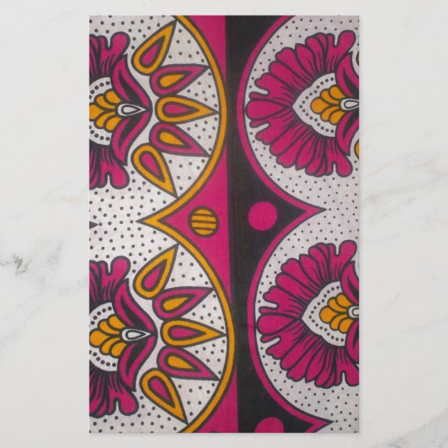 Colorful African Fabric Motif Art Print Stationery (Front)