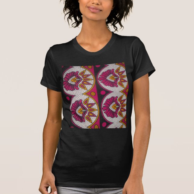 Colorful African Fabric Motif Art Print T-Shirt (Front)