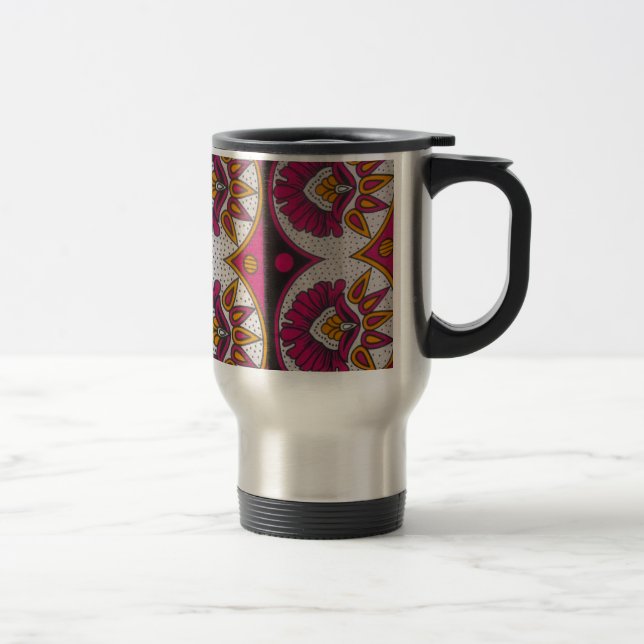 Colorful African Fabric Motif Art Print Travel Mug (Right)