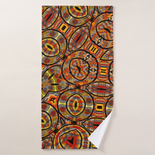 Colorful African fabric _ Seamless pattern illust Bath Towel