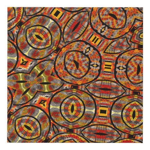 Colorful African fabric _ Seamless pattern illust Faux Canvas Print