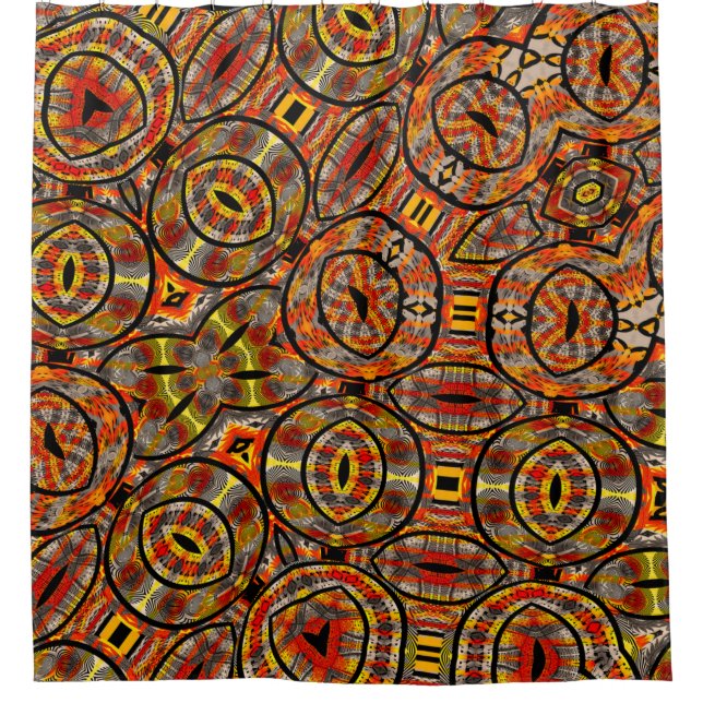 Colorful African fabric - Seamless pattern, illust Shower Curtain (Front)