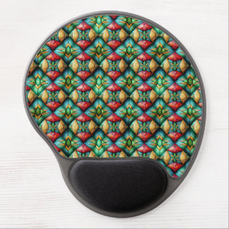 Colorful African-Inspired Geometric Mosaic Pattern Gel Mouse Pad