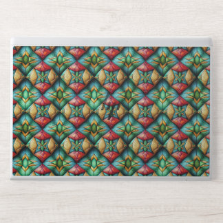 Colorful African-Inspired Geometric Mosaic Pattern HP Laptop Skin