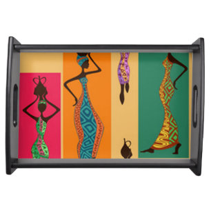 Colorful African Ladies Serving Tray