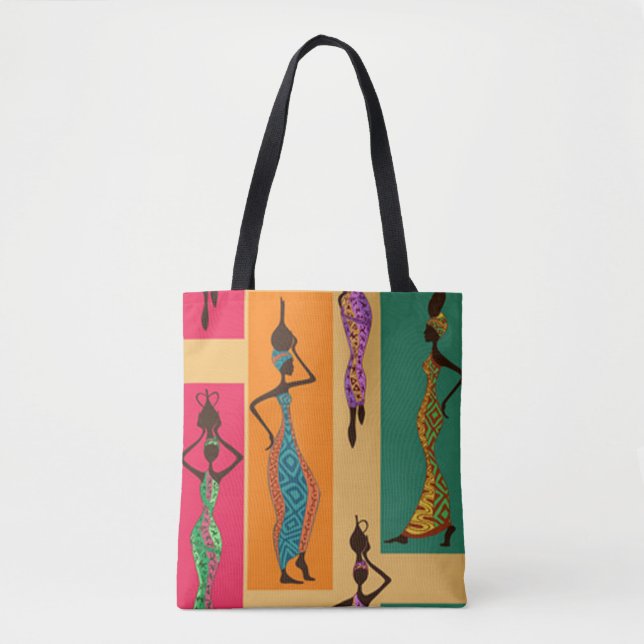 Colorful African Ladies Tote Bag (Front)